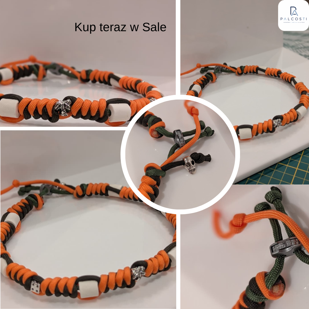 Obroża dekoracyjna z paracordu – Model H02 | 40cm | Unikat