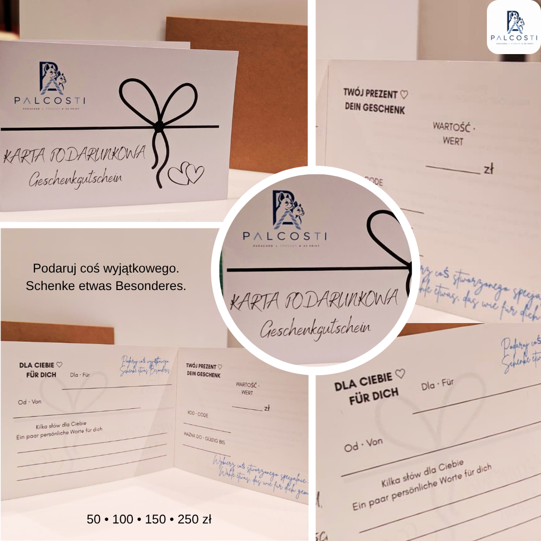 Karta podarunkowa PALCOSTI – Wersja papierowa